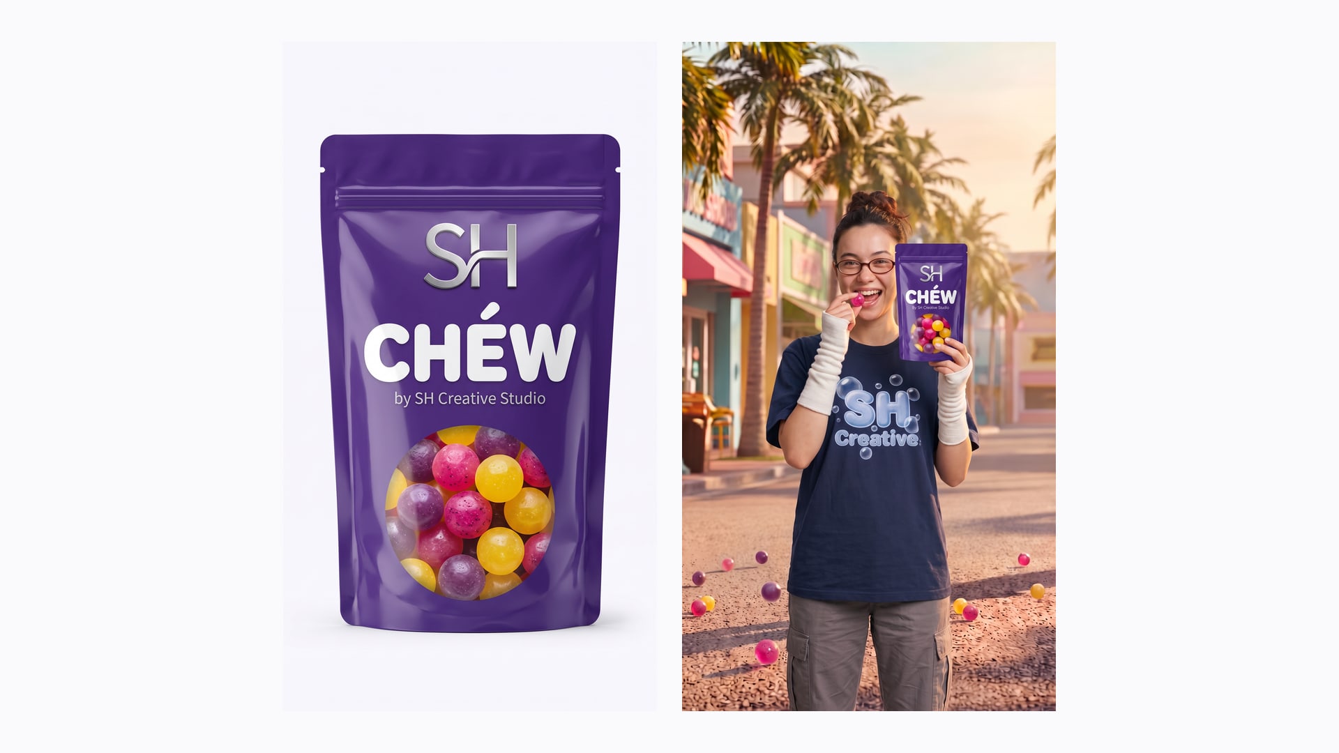 Pack design beside the money shot